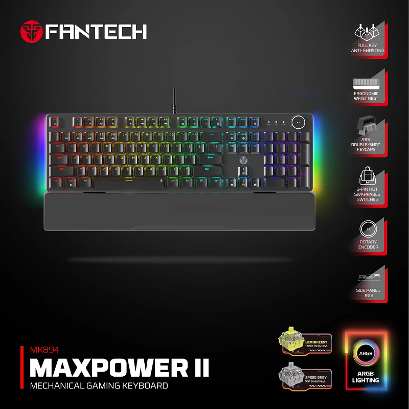 Fantech MK894 Maxpower II Mechanical Gaming Keyboard ZEST - الصورة 2