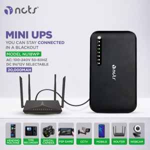 NCTS NU17WP Mini UPS 10,000 mAh Selectable 15V/24V, Router