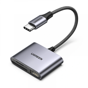 UGREEN USB-C To SD/TF + USB 2.0 Memory Card Reader CM387