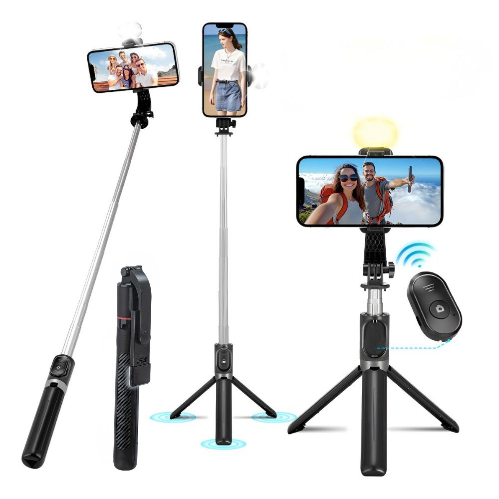 X17D Phone Tripod Stand Selfie Sticks +FLASH