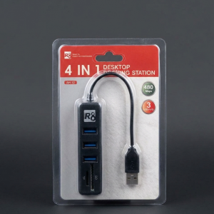 R8 AH-12 4 IN 1 DESKTOP USB 2.0 HUB + SD + TF READER