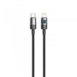 Green Lion Green Lion LED Display Braided USB-C to Lightning Cable (1m)