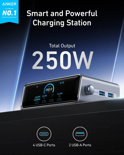 Anker Prime Charger, 250W 6-Port GaN Charging Station - الصورة 3