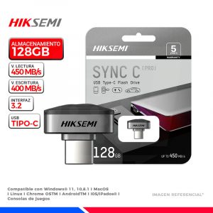 Hiksemi Sync-C Pro 128GB USB-C Mini Flash Drive
